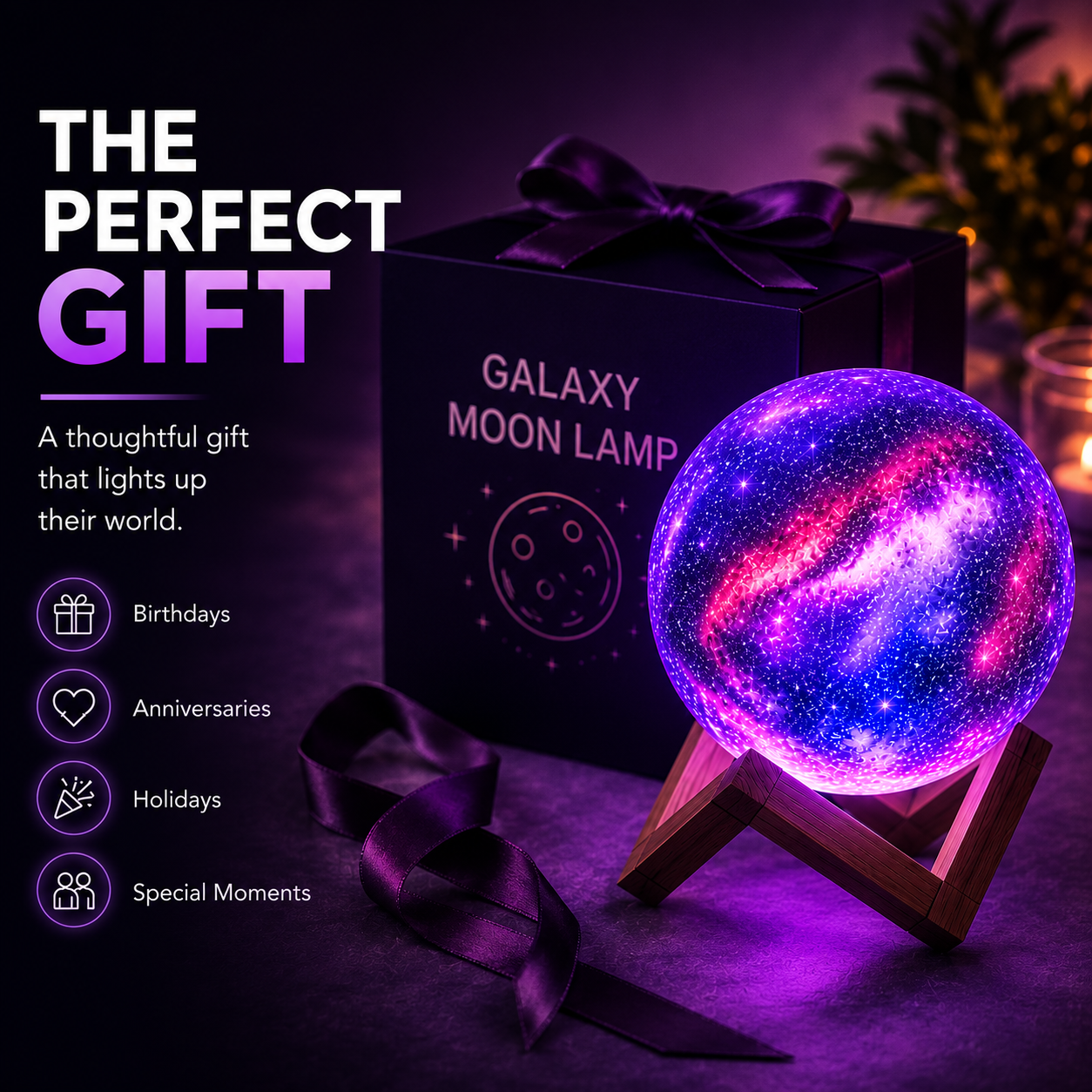 GalaxyGlow™ Nebula Moon Lamp